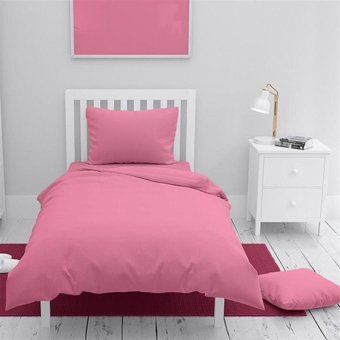 Nevresim Dünyası Pamuk Dört Mevsim 160 x 220 cm Modern Tek Kişilik Nevresim Takımı Pembe