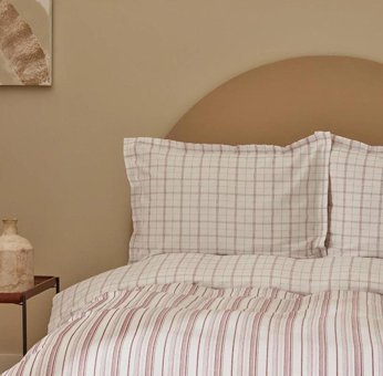 Karaca Home Pamuk Dört Mevsim 160 x 220 cm Çizgili Tek Kişilik Nevresim Takımı Bordo