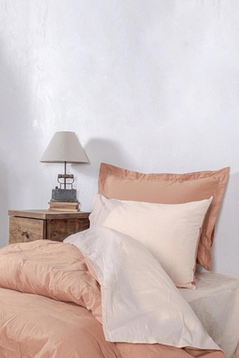 Ecocotton Pamuk Dört Mevsim 160 x 220 cm Düz Tek Kişilik Nevresim Takımı Terra