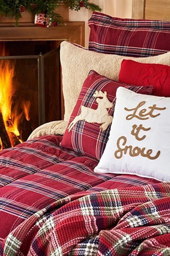 Karaca Home Pamuk Polyester Dört Mevsim 160 x 220 cm Ekoseli Tek Kişilik Nevresim Takımı Kırmızı