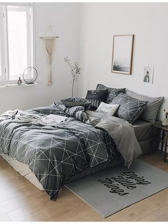 Mulberry Pamuk Kışlık 160 x 220 cm Çizgili Tek Kişilik Nevresim Takımı Koyu Gri