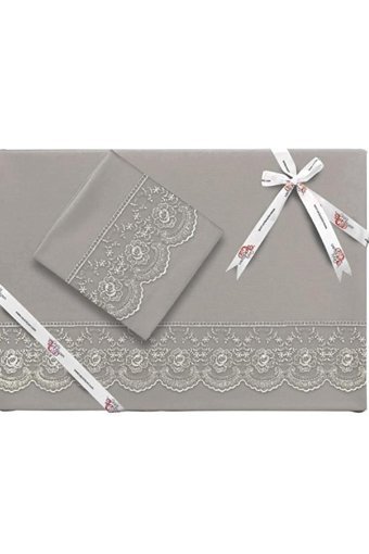 Çeyiz Diyarı Pamuk Dört Mevsim 165 x 225 cm Etnik Tek Kişilik Nevresim Takımı Gri