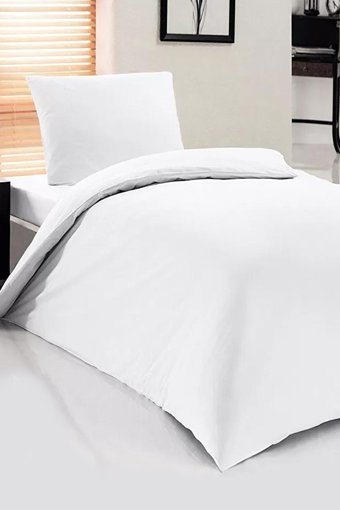 Evlen Home Pamuk Dört Mevsim 160 x 220 cm Düz Tek Kişilik Nevresim Takımı Beyaz