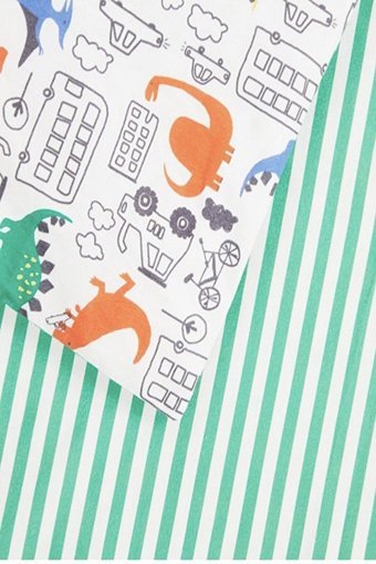 Mothercare Dört Mevsim 100 x 150 cm Dinazorlu Tek Kişilik Nevresim Takımı Beyaz Yeşil