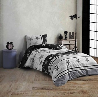 Polo Life Pamuk Kışlık 160 x 220 cm Taraftar Tek Kişilik Nevresim Takımı Beyaz Siyah