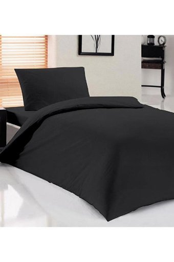 Çeyiz Diyarı Pure Ranforce Dört Mevsim 160 x 200 cm Düz Tek Kişilik Nevresim Takımı Siyah