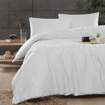 Mulberry Pamuk Ranforce Kışlık 160 x 220 cm Düz Tek Kişilik Nevresim Takımı Beyaz