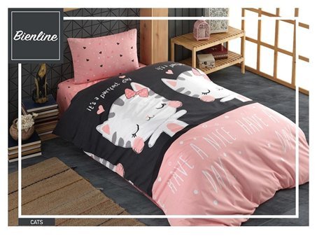 Komfort Home Ranforce Dört Mevsim 160 x 220 cm Lastikli Hayvan Tek Kişilik Nevresim Takımı Pembe