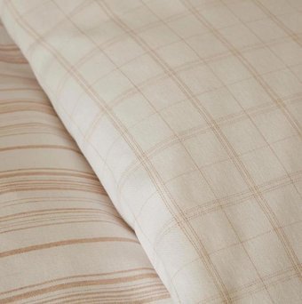 Karaca Home Pamuk Dört Mevsim 160 x 220 cm Çizgili Tek Kişilik Nevresim Takımı Bej