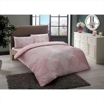 Nevresim Dünyası Ranforce Dört Mevsim 160 x 220 cm Desenli Tek Kişilik Nevresim Takımı Pembe