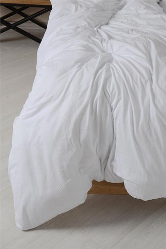Noblanc Pamuk Dört Mevsim 150 x 200 cm Düz Tek Kişilik Nevresim Takımı Beyaz