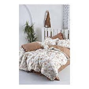 Ecocotton Pamuk Dört Mevsim 160 x 220 cm Çiçekli Tek Kişilik Nevresim Takımı Kiremit