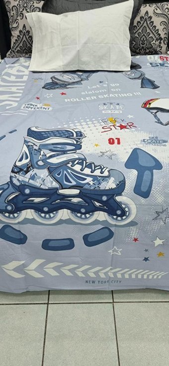 Clasy Pamuk Dört Mevsim 160 x 220 cm Genç Tek Kişilik Nevresim Takımı Mavi