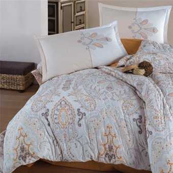 Clasy Pamuk Ranforce Dört Mevsim 180 x 230 cm Desenli Tek Kişilik Nevresim Takımı Hardal