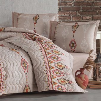 Clasy Pamuk Dört Mevsim 180 x 230 cm Modern Tek Kişilik Nevresim Takımı Bej