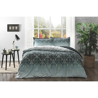 Özdilek Ranforce Kışlık 160 x 220 cm Geometrik Tek Kişilik Nevresim Takımı Yeşil