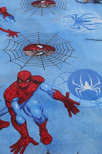 Favora Pamuk Kışlık 160 x 240 cm Lastikli Çizgi Kahraman Tek Kişilik Nevresim Takımı Koyu Mavi