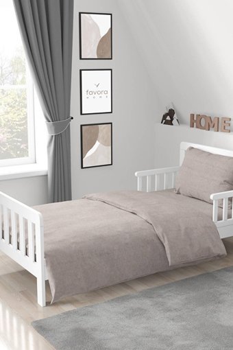 Favora Ranforce Dört Mevsim 160 x 220 cm Düz Tek Kişilik Nevresim Takımı Vizon