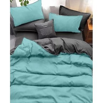 DFT Ranforce Dört Mevsim 160 x 220 cm Düz Tek Kişilik Nevresim Takımı Gri Yeşil