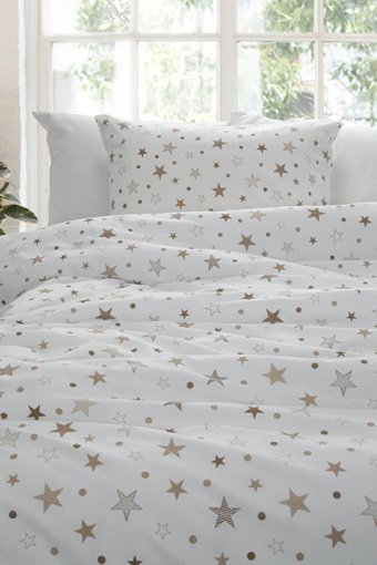 Favora Pamuk Dört Mevsim 160 x 220 cm Geometrik Tek Kişilik Nevresim Takımı Ekru Vizon