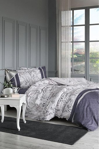 Özdilek Ranforce Kışlık 160 x 220 cm Yaprak Tek Kişilik Nevresim Takımı Beyaz