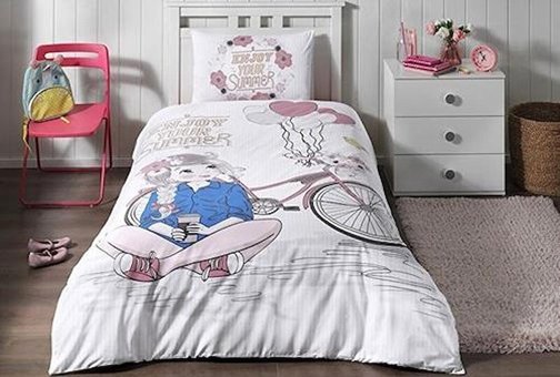 Özdilek Ranforce Kışlık 160 x 220 cm Kalp Tek Kişilik Nevresim Takımı Beyaz