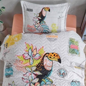 Clasy Ranforce Dört Mevsim 160 x 220 cm Hayvan Tek Kişilik Nevresim Takımı Somon