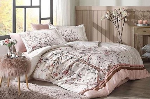 Özdilek Ranforce Kışlık 160 x 220 cm Ağaç Tek Kişilik Nevresim Takımı Pudra