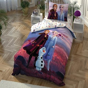 Taç Pamuk Dört Mevsim 160 x 220 cm Lastikli Çizgi Kahraman Tek Kişilik Nevresim Takımı Turuncu