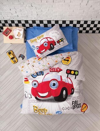 Cotton Box Ranforce Dört Mevsim 160 x 200 cm Lastikli Araba Tek Kişilik Nevresim Takımı Çok Renkli
