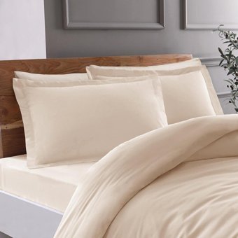 Taç Ranforce Dört Mevsim 160 x 220 cm Düz Tek Kişilik Nevresim Takımı Bej