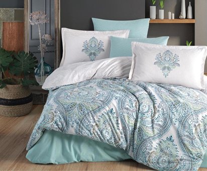 Clasy Ranforce Dört Mevsim 150 x 200 cm Modern Tek Kişilik Nevresim Takımı Mavi