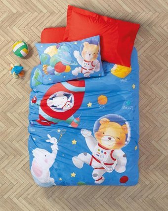 Cotton Box Ranforce Dört Mevsim 160 x 220 cm Lastikli Çizgi Kahraman Tek Kişilik Nevresim Takımı Çok Renkli