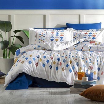 Özdilek Ranforce Kışlık 160 x 220 cm Geometrik Tek Kişilik Nevresim Takımı Mavi