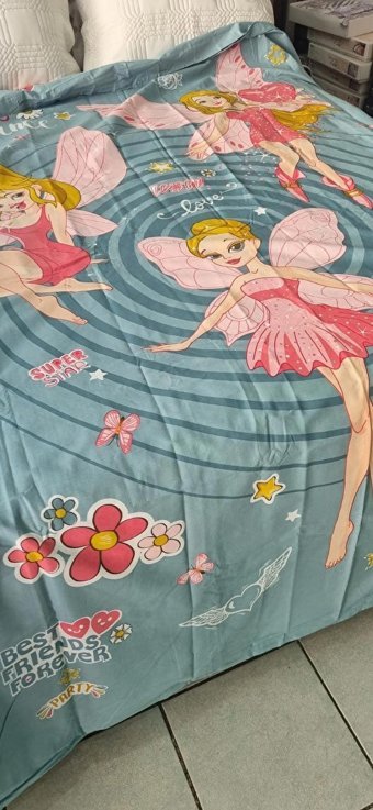 Clasy Pamuk Dört Mevsim 160 x 220 cm Prenses Tek Kişilik Nevresim Takımı Turkuaz