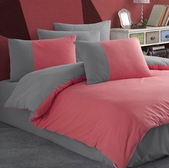 Hobby Pamuk Dört Mevsim 160 x 220 cm Düz Tek Kişilik Nevresim Takımı Gri Pembe