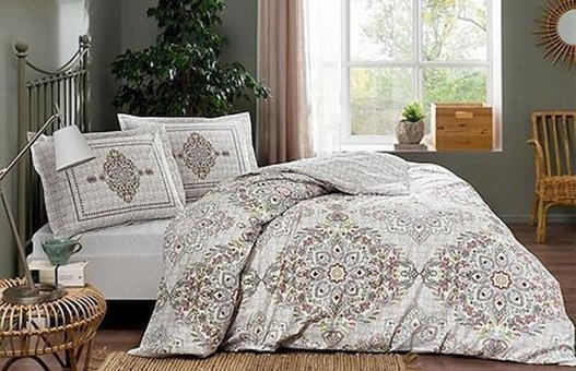 Özdilek Ranforce Kışlık 160 x 220 cm Etnik Tek Kişilik Nevresim Takımı Kırmızı