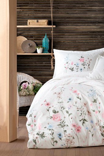 Clasy Ranforce Kışlık 160 x 220 cm Doğa Tek Kişilik Nevresim Takımı Pudra