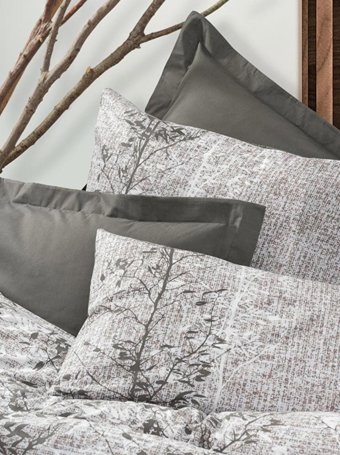 Cotton Box Dual Pamuk Dört Mevsim 160 x 220 cm Çiçekli Tek Kişilik Nevresim Takımı Gri