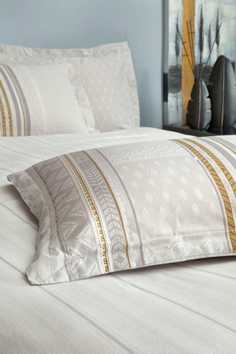 Yataş Ranforce Kışlık 160 x 220 cm Çizgili Tek Kişilik Nevresim Takımı Gri