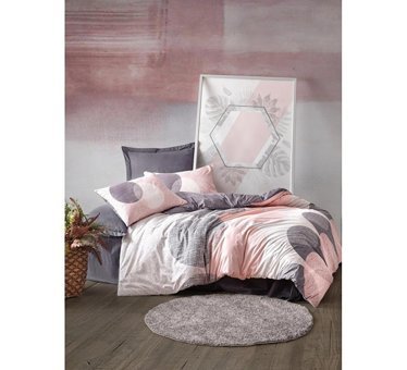 Cotton Box Pamuk Dört Mevsim 160 x 220 cm Desenli Tek Kişilik Nevresim Takımı Gri
