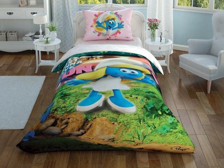 Taç Bambu Dört Mevsim 160 x 220 cm Lastikli Çizgi Kahraman Tek Kişilik Nevresim Takımı Çok Renkli