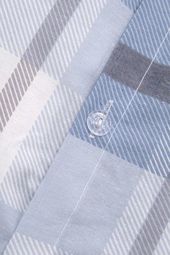 Favora Pamuk Polyester Dört Mevsim 160 x 220 cm Lastikli Ekoseli Tek Kişilik Nevresim Takımı Mavi