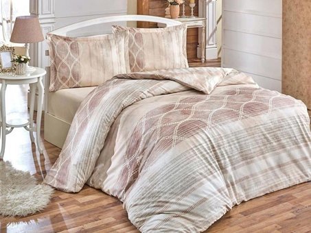Özdilek Ranforce Kışlık 160 x 220 cm Desenli Tek Kişilik Nevresim Takımı Krem