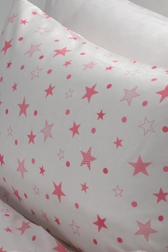 Favora Pamuk Dört Mevsim 160 x 220 cm Geometrik Tek Kişilik Nevresim Takımı Ekru Pembe