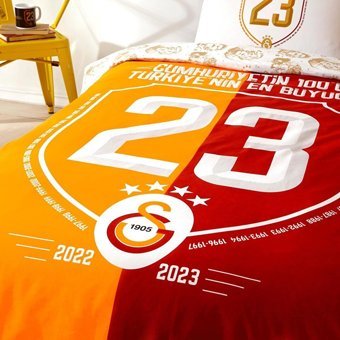 Taç Pamuk Dört Mevsim 160 x 220 cm Lastikli Taraftar Tek Kişilik Nevresim Takımı Kırmızı