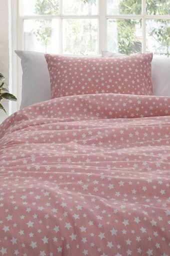 Favora Pamuk Dört Mevsim 160 x 220 cm Geometrik Tek Kişilik Nevresim Takımı Pudra