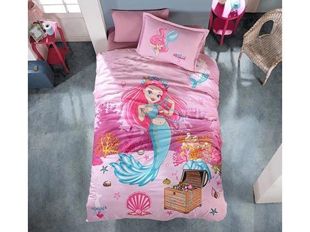 Clasy Ranforce Dört Mevsim 160 x 220 cm Çizgi Film Tek Kişilik Nevresim Takımı Pembe