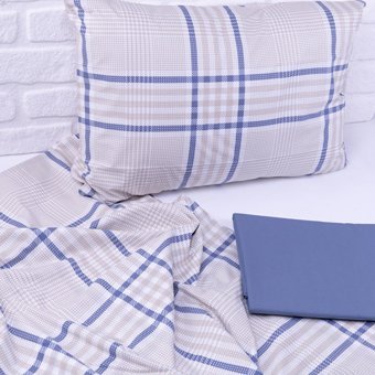 Bimotif Pamuk Kışlık 160 x 220 cm Çizgili Tek Kişilik Nevresim Takımı Mavi