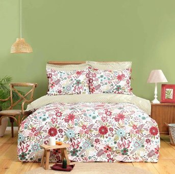 Karaca Home Pamuk Dört Mevsim 160 x 220 cm Çiçekli Tek Kişilik Nevresim Takımı Çok Renkli